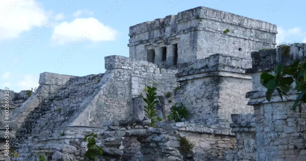 The Castle (El Castillo), mayan ruins at Tulum archeological site, Quintana Roo, Mexico. The Castle (El Castillo), mayan ruins at Tulum archeological site, Quintana Roo, Mexico.