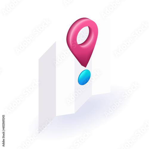 Free Download Isometric 3D icon Geolocation map mark, point location. Vector for website - GFXLoad