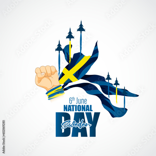 Vector illustration for Sweden National Day 6 June