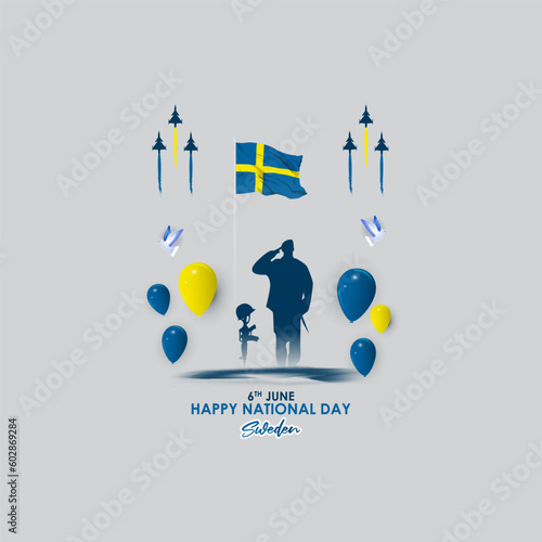 Vector illustration for Sweden National Day 6 June