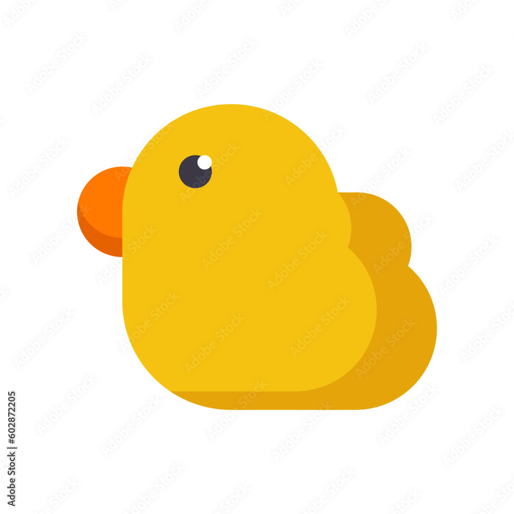Cute yellow duck or chick cartoon doodle icon flat vector design Cute yellow duck or chick cartoon doodle icon flat vector design