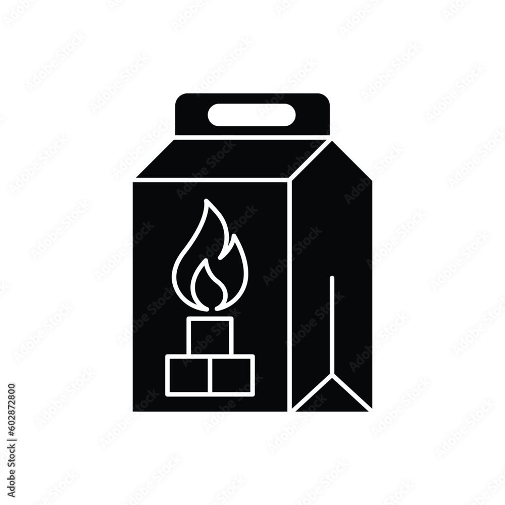 Charcoal paper bag grill icon design. isolated on white background. vector illustration Charcoal paper bag grill icon design. isolated on white background. vector illustration