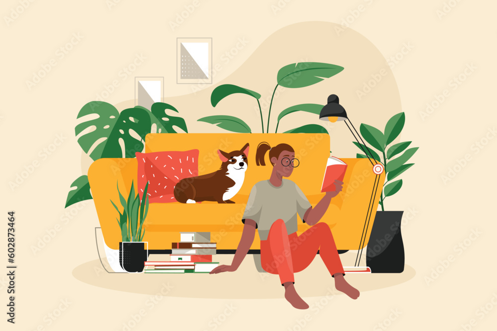Girl Boy Reading Book Yellow Concept With People Scene In The Flat girl-boy-reading-book-yellow-concept-with-people-scene-in-the-flat