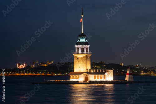 New Maiden's Tower (Yeni Kiz Kulesi) Long Exposure Photo, Üsküdar Istanbul, Turkey (Turkiye)