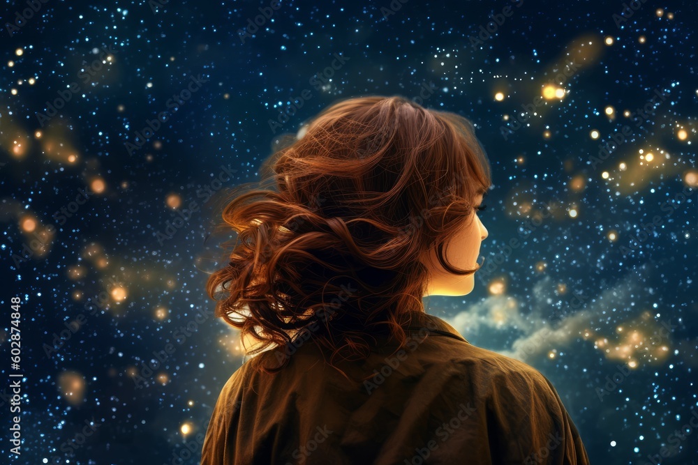 Astronomer starry sky night milky. Generate Ai Astronomer starry sky night milky. Generate Ai