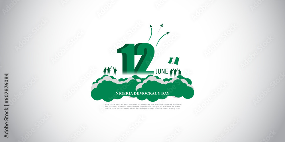 Vector illustration for Happy Nigeria Democracy Day 12 June Vector illustration for Happy Nigeria Democracy Day 12 June