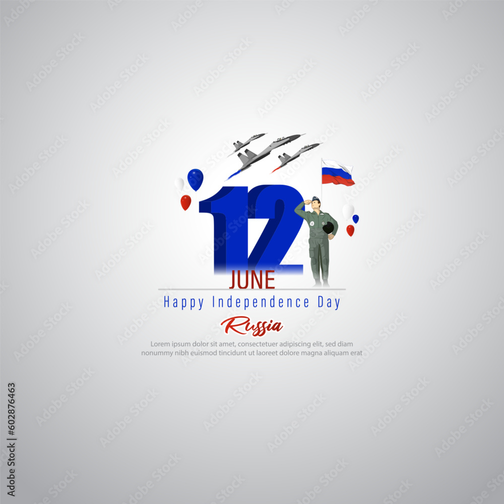 Vector illustration of Russia Independence Day 12 June