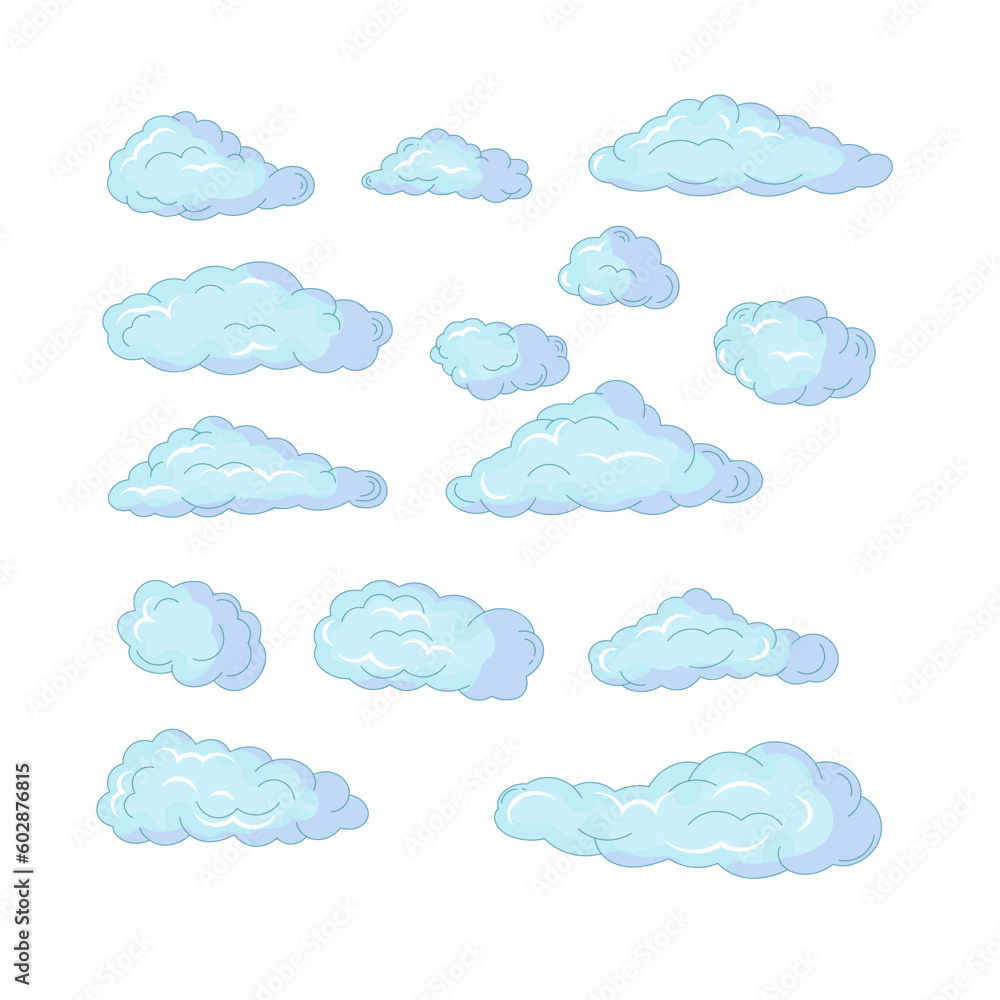 Set of Hand Drawn Clouds Set of Hand Drawn Clouds