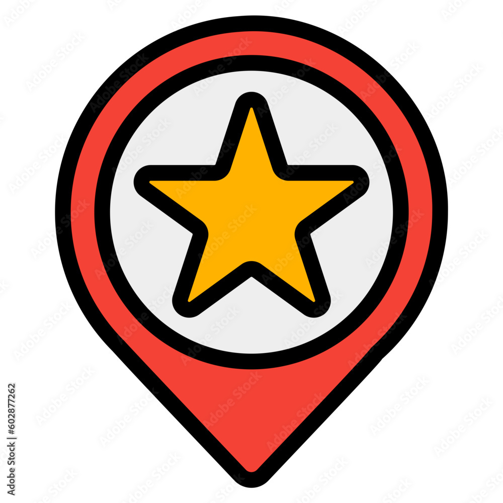 Favorite location icon in filled line style, use for website mobile app presentation Favorite location icon in filled line style, use for website mobile app presentation