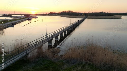 Wallpaper Mural Majestic Mute Swan (Cygnus Olor) Habitat at Sunset: Aerial Drone Shot in Klintehamn, Gotland Torontodigital.ca
