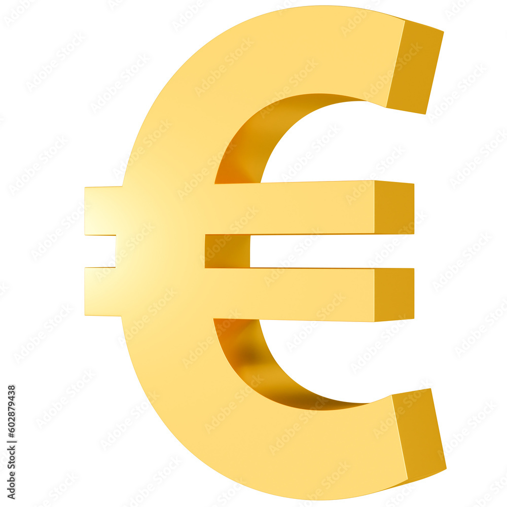 Fototapeta premium Golden Euro sign 3D illustration