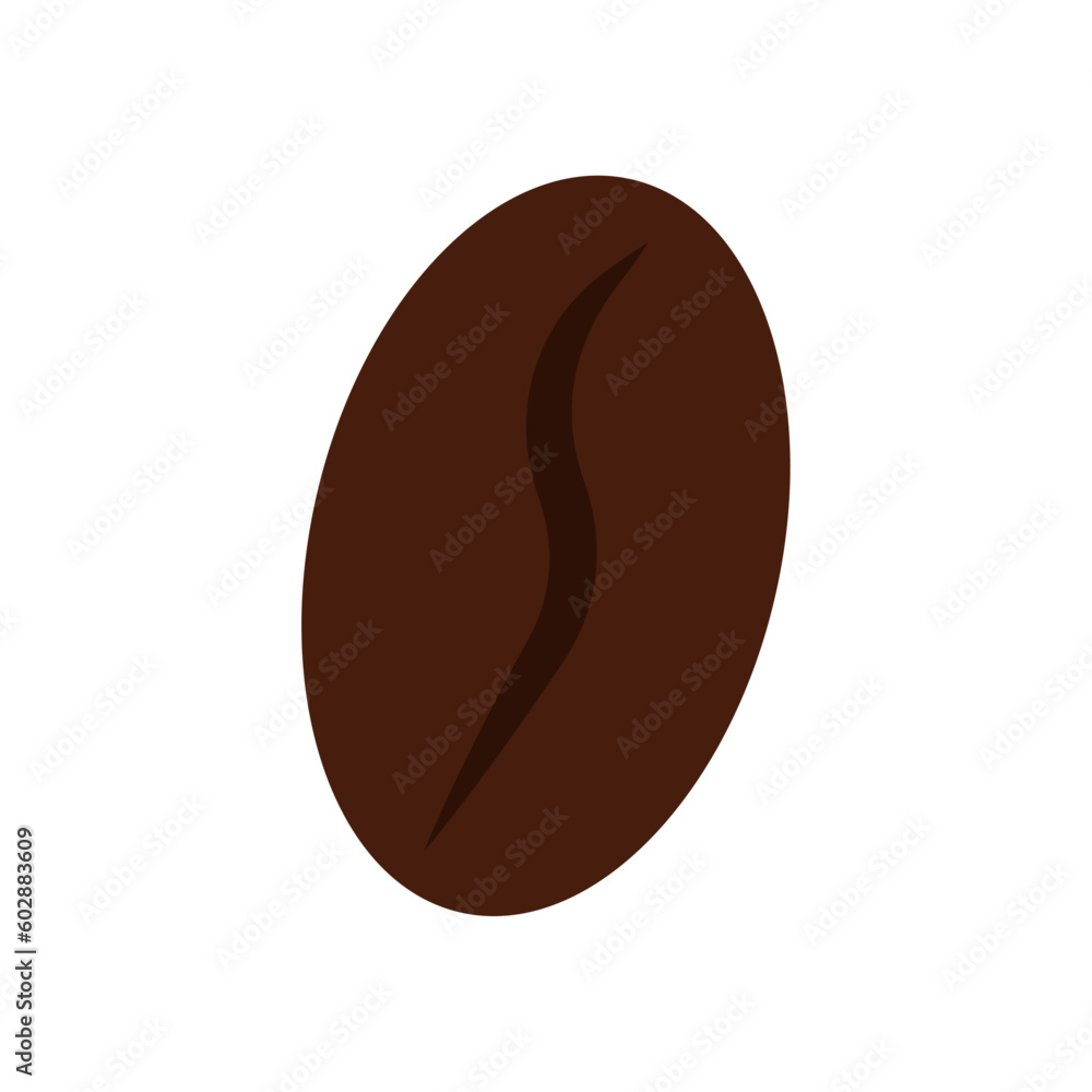 Vector icon of coffee bean in flat style Vector icon of coffee bean in flat style