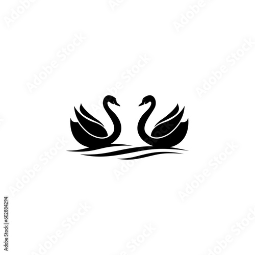 Swans icon isolated on white background.