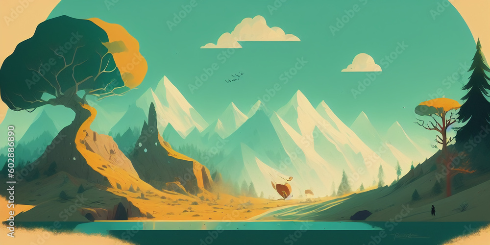 landscape with mountains landscape with mountains