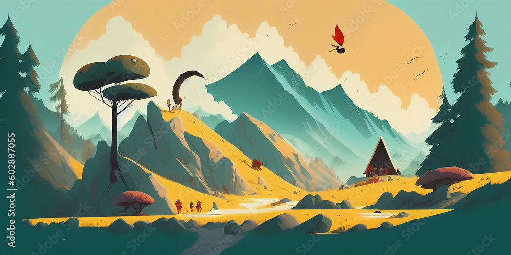 landscape with mountains landscape with mountains