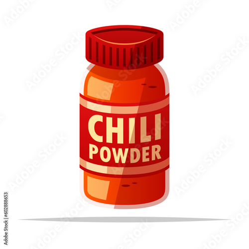 Chili powder bottle vector isolated illustration