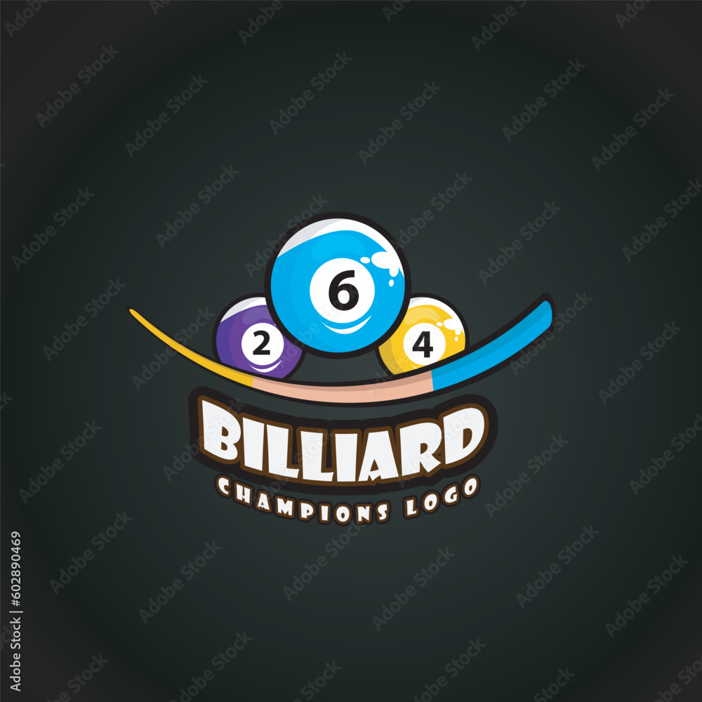 billiard sport vector logo or icon. playing billiard. sport with modern design, vector illustration.