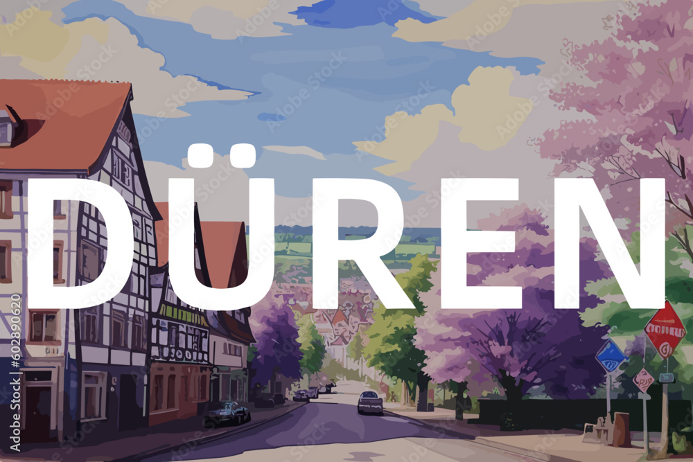 Φωτογραφία Düren: Beautiful painting of an German town with the name Düren in Nordrhein-Wes