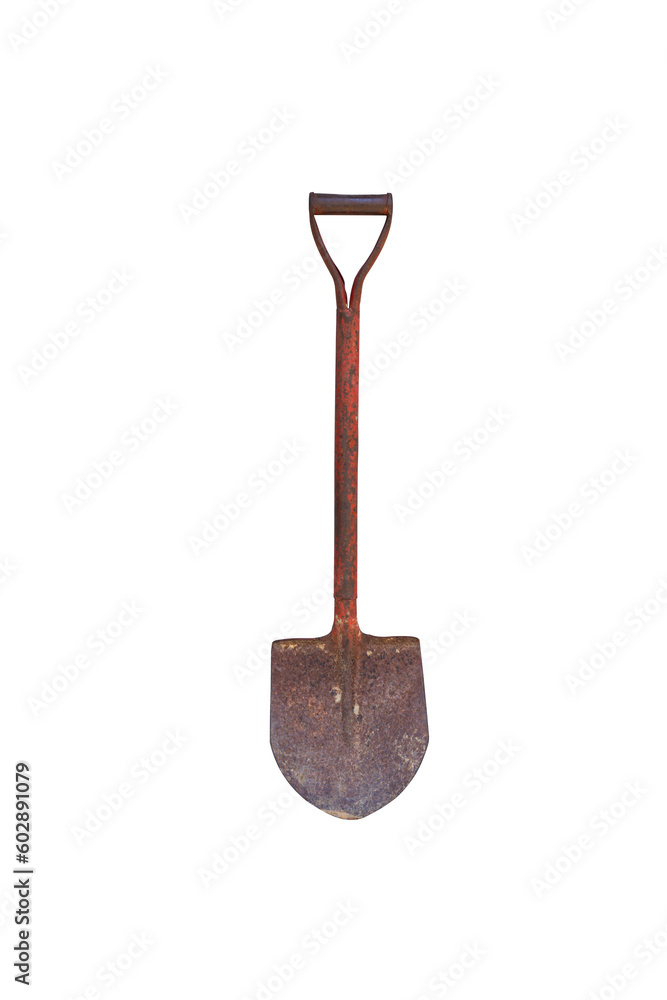 old shovel isolated on white background, clipping path. old shovel isolated on white background, clipping path.