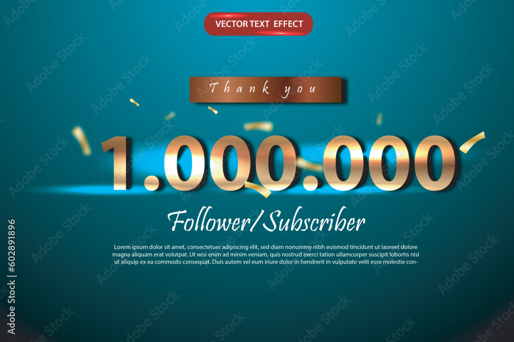 Text effect Anniversary Celebration 100k, 2 Million Celebration Thank you for Followers and subscriber or other celebrations, the text can be edited and changed