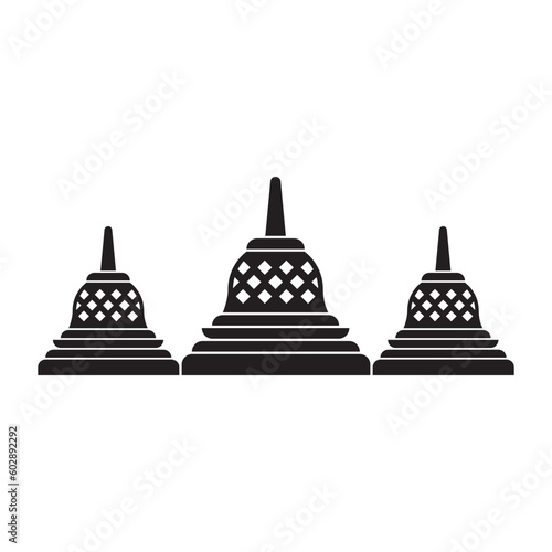 three stupa temple icon vector isolated on white background.