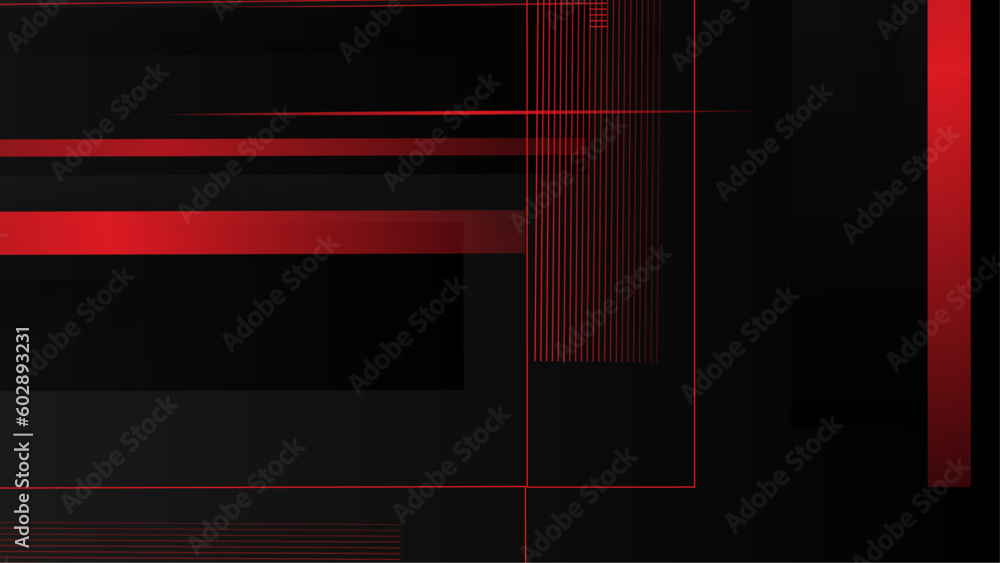 Fototapeta premium Abstract red stripe and lines on dark design futuristic background