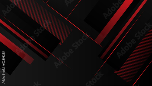 Abstract red stripe and lines on dark design futuristic background