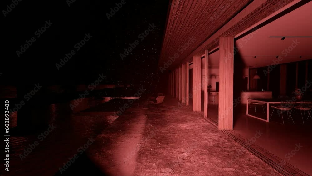 empty abandoned building in the red light empty abandoned building in the red light
