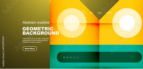 Minimal landing page, geometric shapes. Business or technology design for wallpaper, banner, background, landing page, wall art, invitation, prints