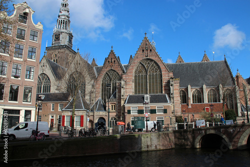 medieval church (oude kerk) in amsterdam (the netherlands)