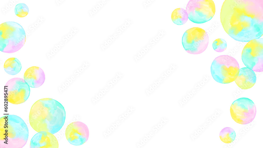 Clean gradient soap bubble background, simple and bright hand drawn watercolor illustration / きれいなグラデーションのシャボン玉の背景、シンプルで明るい手描きの水彩イラスト Clean gradient soap bubble background, simple and bright hand drawn watercolor illustration / きれいなグラデーションのシャボン玉の背景、シンプルで明るい手描きの水彩イラスト