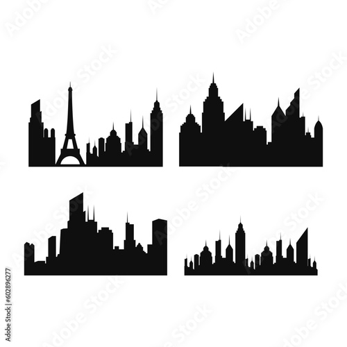 City Silhouettes Collection For Templates Design Elements