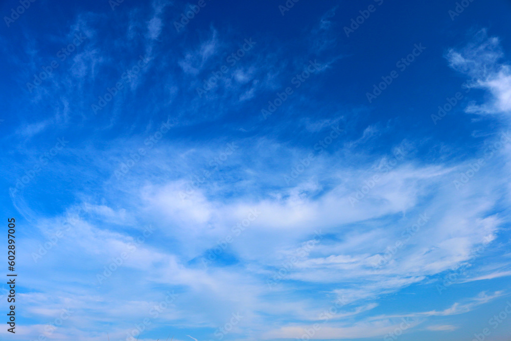 Blue sky with clouds, summer sky, nature background