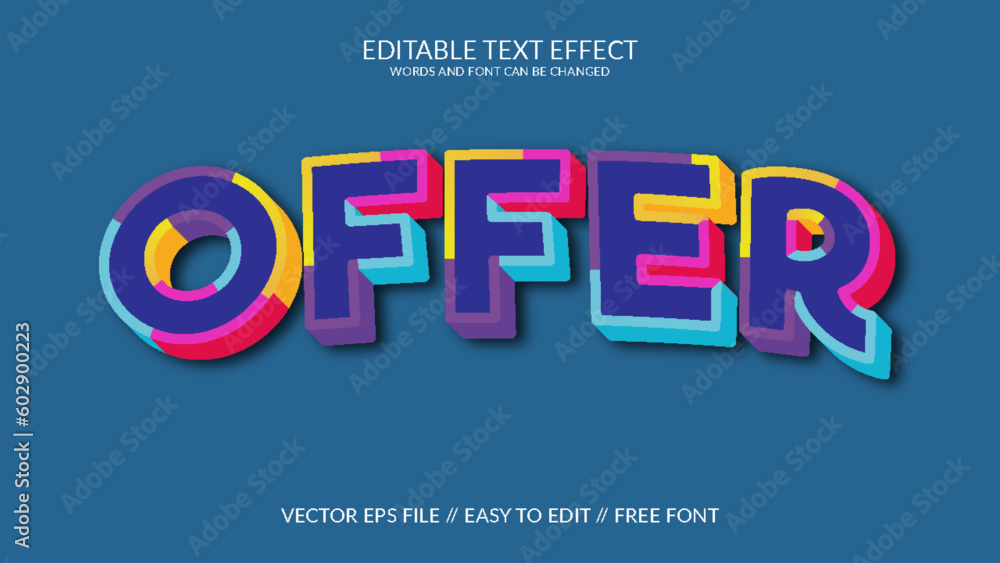 Offer 3D Fully Editable Vector Text Effect Template 