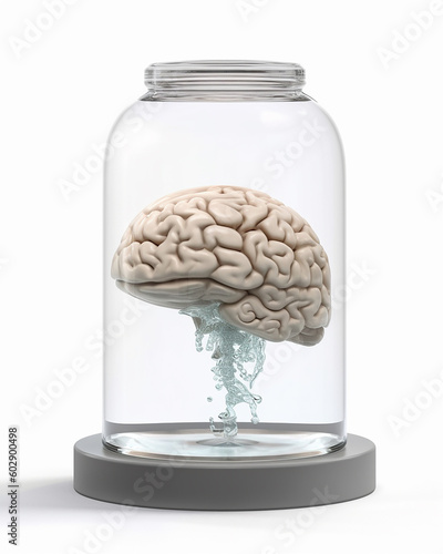 glass jar of a brain 