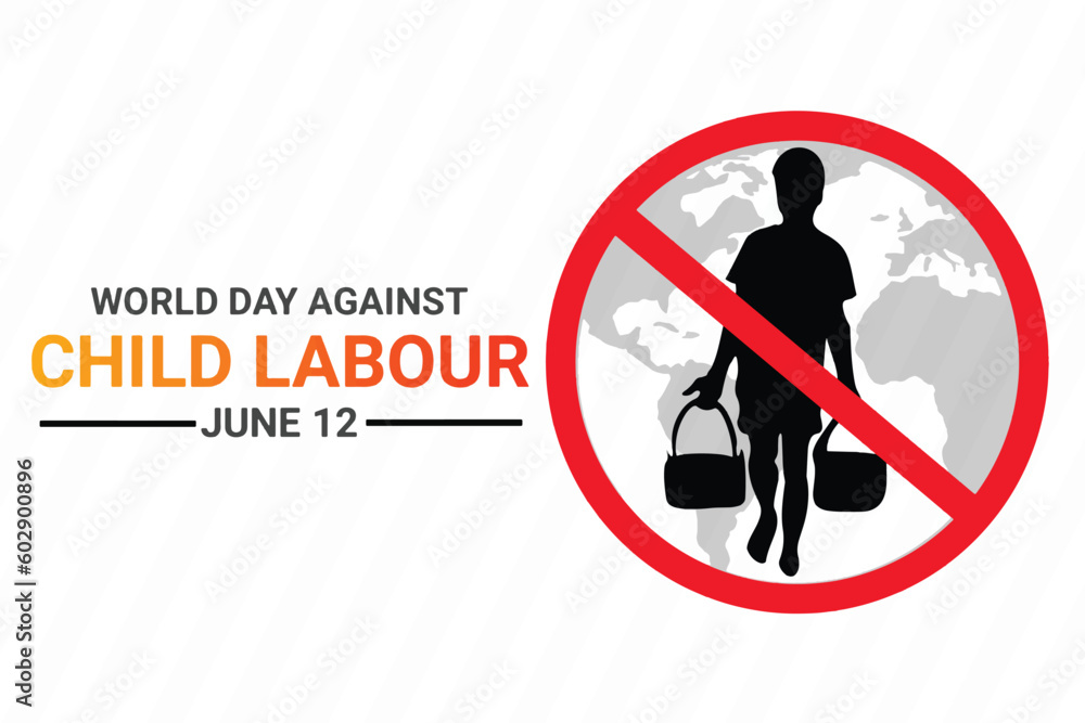 World Day Against Child Labour Vector illustration. June 12. Suitable for greeting card, poster and banner. World Day Against Child Labour Vector illustration. June 12. Suitable for greeting card, poster and banner.