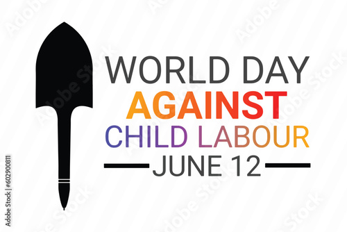 World Day Against Child Labour Vector illustration. June 12. Holiday concept. Template for background, banner, card, poster with text inscription.