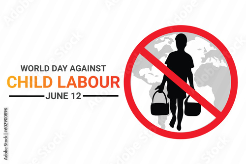 World Day Against Child Labour Vector illustration. June 12. Suitable for greeting card, poster and banner.