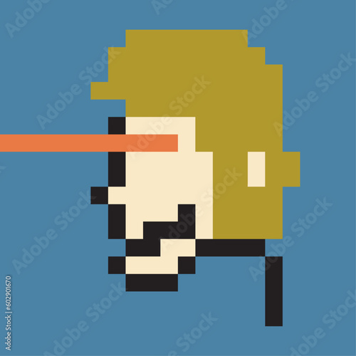 NFT avatar Pixel style Crypto Guy Laser Eyes. Male face in Pixel style NFT token technology digital crypto art. Flat pixel man face character illustration