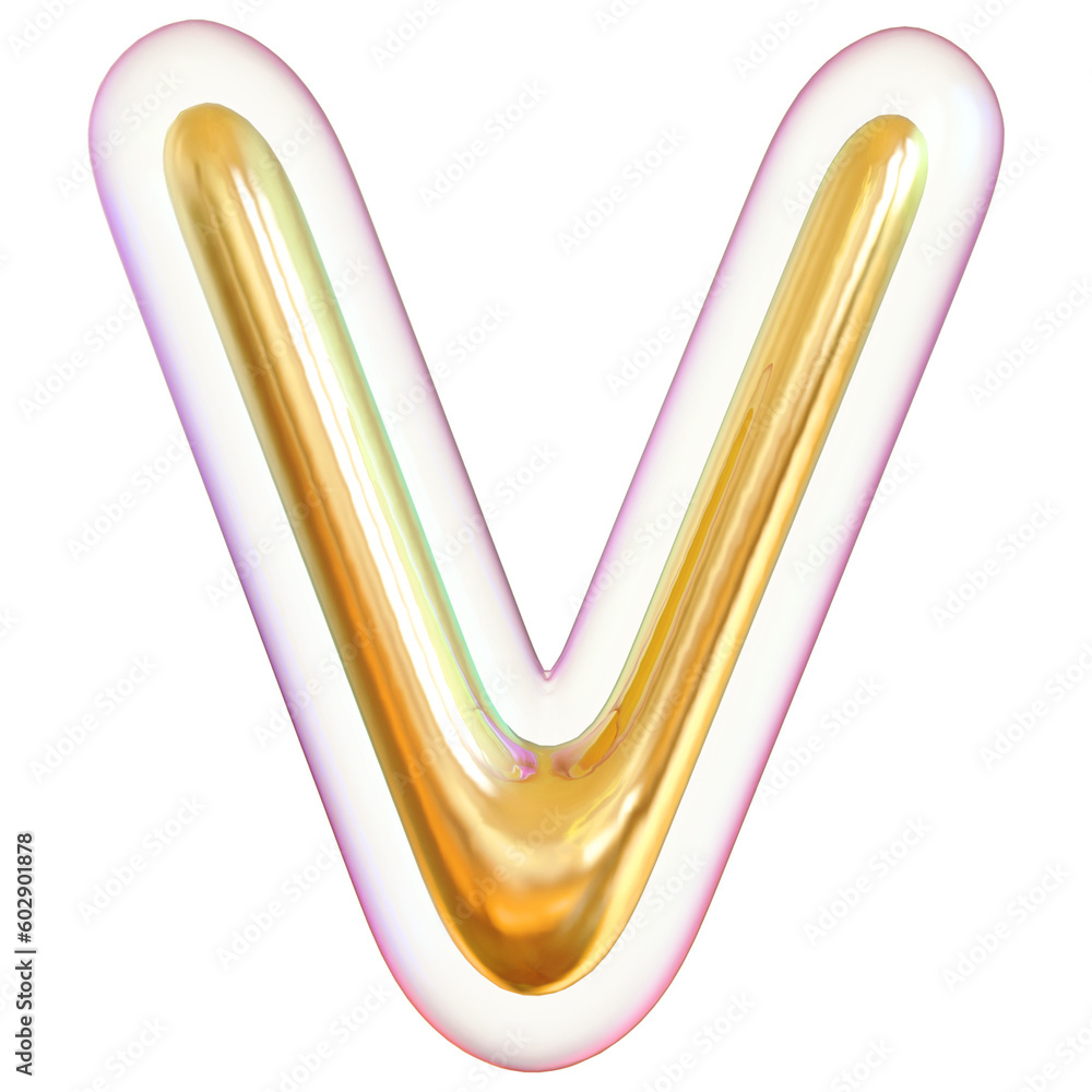 Alphabet Letter V Gold 3d modern font Alphabet Letter V Gold 3d modern font