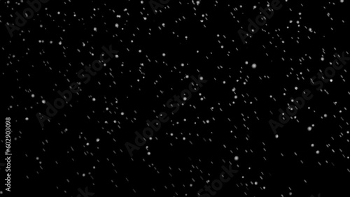 video of Isolated snow falling on black background