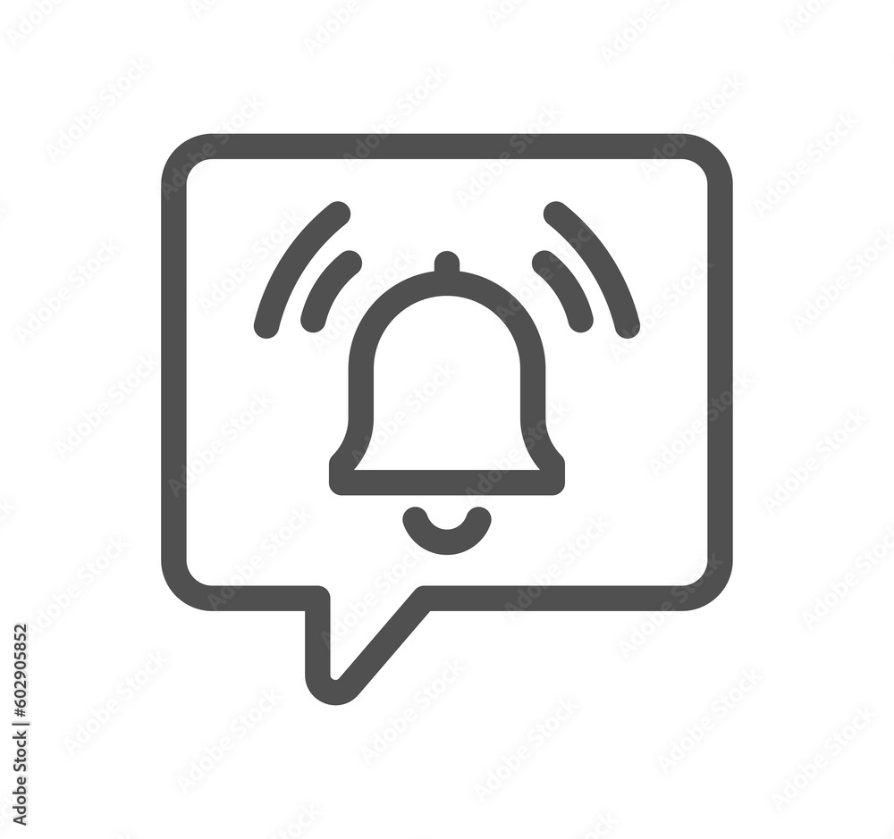 Notification related icon outline and linear symbol. Notification related icon outline and linear symbol.