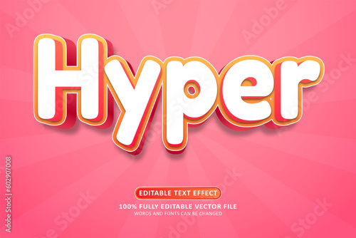 Hyper 3d orange text effect editable modern style