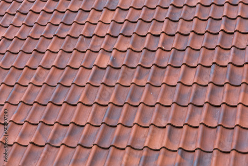 Red tiles roof background