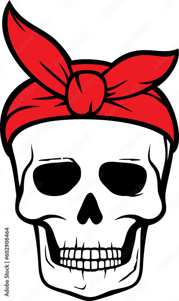 Skull with Bandana PNG Illustration Skull with Bandana PNG Illustration