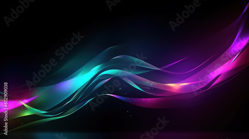 Abstract modern 3d neon background. AI