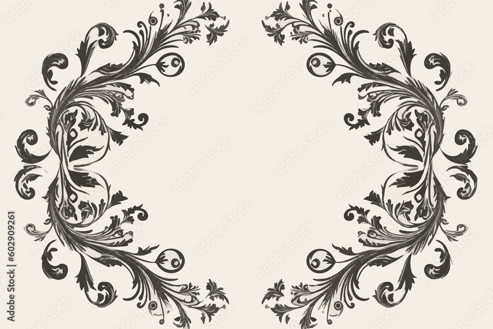 Oriental damask patterns for greeting cards and wedding invitations.