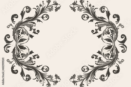 Oriental damask patterns for greeting cards and wedding invitations.