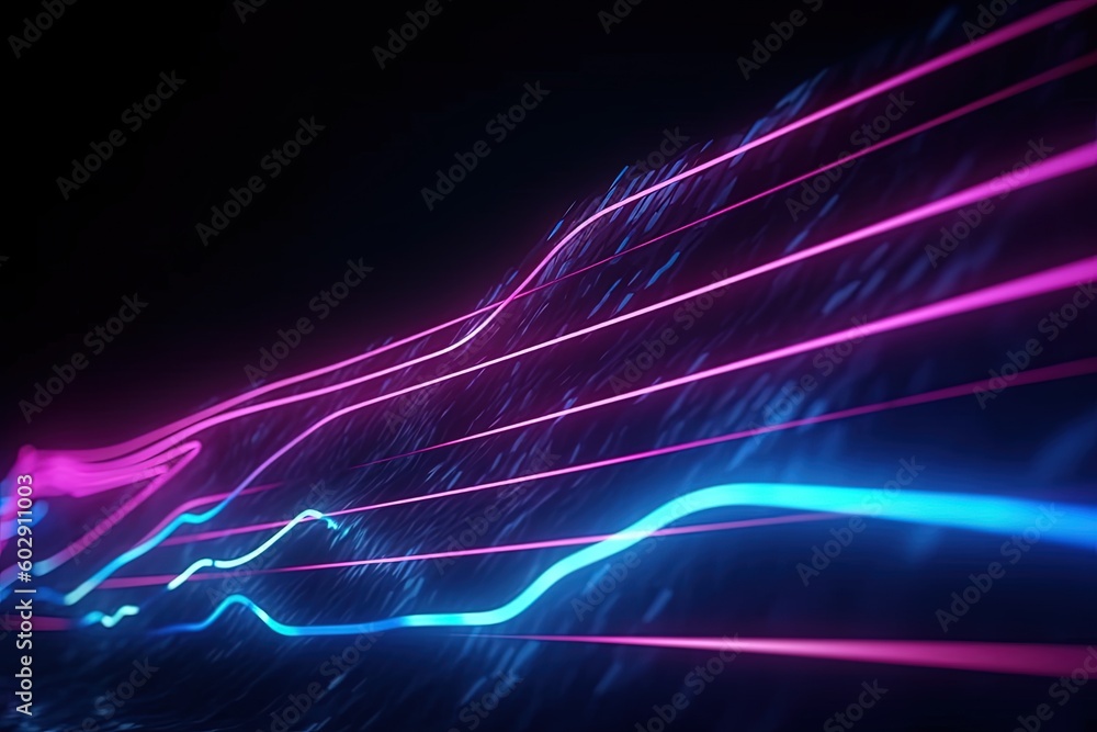 custom made wallpaper toronto digitalabstract futuristic background with pink blue glowing neon moving high speed wave lines and bokeh lights. Data transfer concept Fantastic wallpaper, Ai Generative
