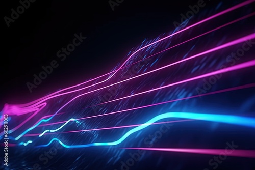 Wallpaper Mural abstract futuristic background with pink blue glowing neon moving high speed wave lines and bokeh lights. Data transfer concept Fantastic wallpaper, Ai Generative Torontodigital.ca